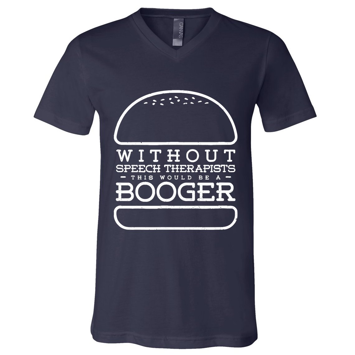 Funny Booger Burger Speech Therapy For Speech Therapist V-Neck T-Shirt