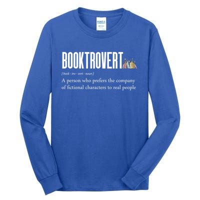 Funny Booktrovert Book Lover Bookish Reading Library Gift Tall Long Sleeve T-Shirt