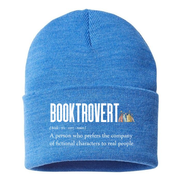 Funny Booktrovert Book Lover Bookish Reading Library Gift Sustainable Knit Beanie