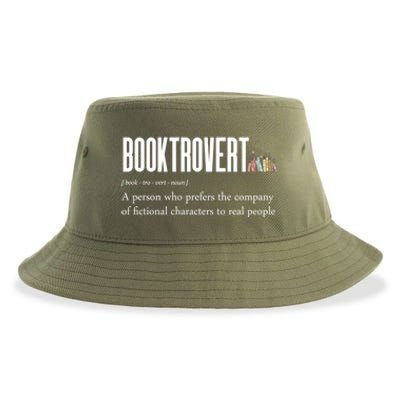 Funny Booktrovert Book Lover Bookish Reading Library Gift Sustainable Bucket Hat