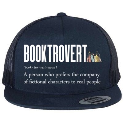 Funny Booktrovert Book Lover Bookish Reading Library Gift Flat Bill Trucker Hat