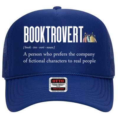 Funny Booktrovert Book Lover Bookish Reading Library Gift High Crown Mesh Back Trucker Hat