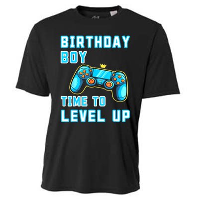 Funny Birthday Boy Time To Level Up Funny Video Game Cooling Performance Crew T-Shirt