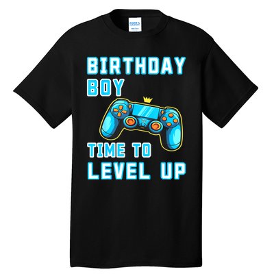 Funny Birthday Boy Time To Level Up Funny Video Game Tall T-Shirt