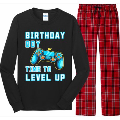 Funny Birthday Boy Time To Level Up Funny Video Game Long Sleeve Pajama Set