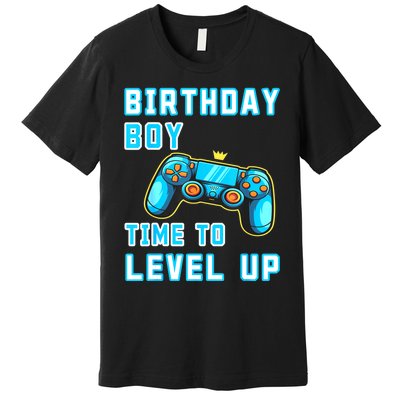 Funny Birthday Boy Time To Level Up Funny Video Game Premium T-Shirt