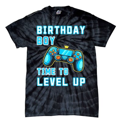 Funny Birthday Boy Time To Level Up Funny Video Game Tie-Dye T-Shirt