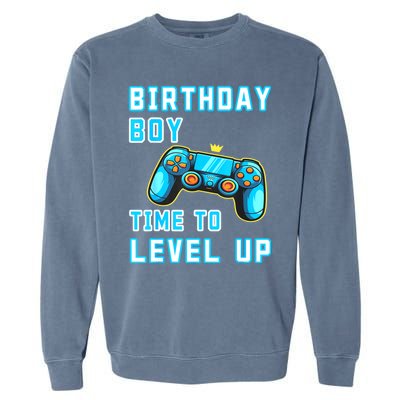 Funny Birthday Boy Time To Level Up Funny Video Game Garment-Dyed Sweatshirt