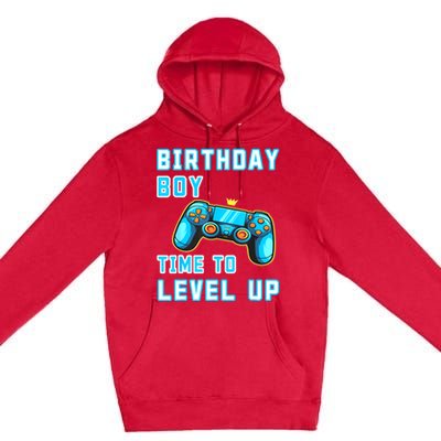 Funny Birthday Boy Time To Level Up Funny Video Game Premium Pullover Hoodie