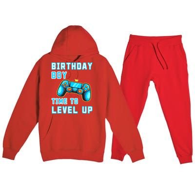 Funny Birthday Boy Time To Level Up Funny Video Game Premium Hooded Sweatsuit Set