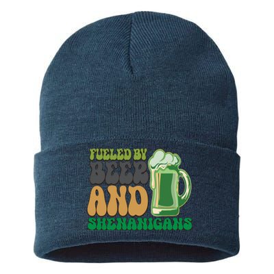 Fueled By Beer And Shenanigans Sustainable Knit Beanie