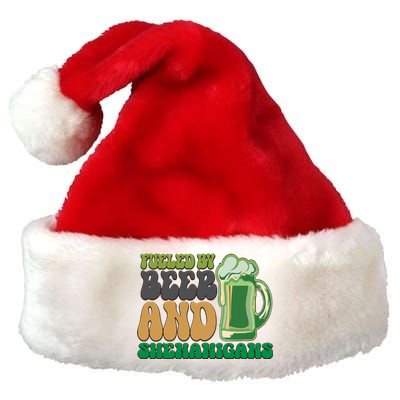 Fueled By Beer And Shenanigans Premium Christmas Santa Hat