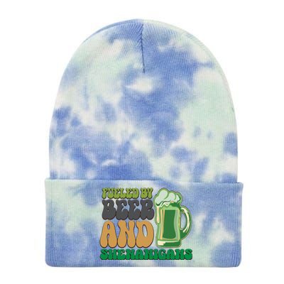 Fueled By Beer And Shenanigans Tie Dye 12in Knit Beanie