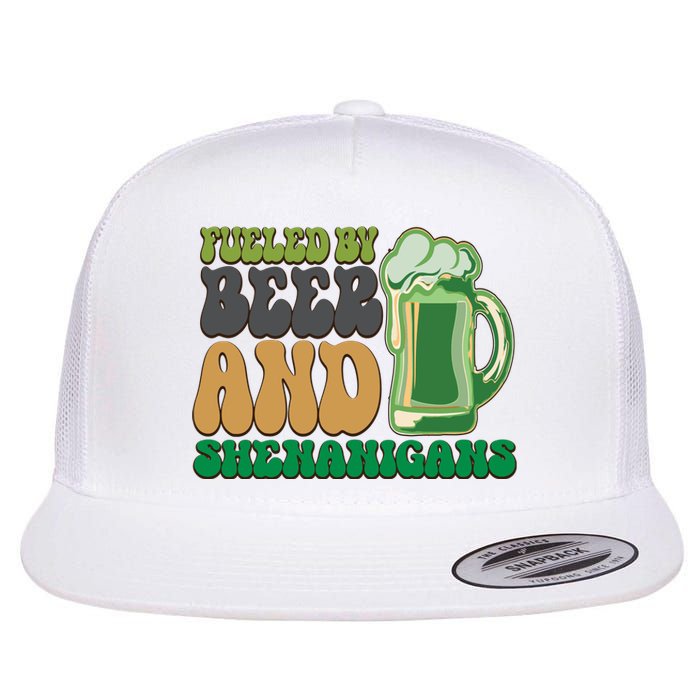 Fueled By Beer And Shenanigans Flat Bill Trucker Hat