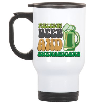 Fueled By Beer And Shenanigans Stainless Steel Travel Mug