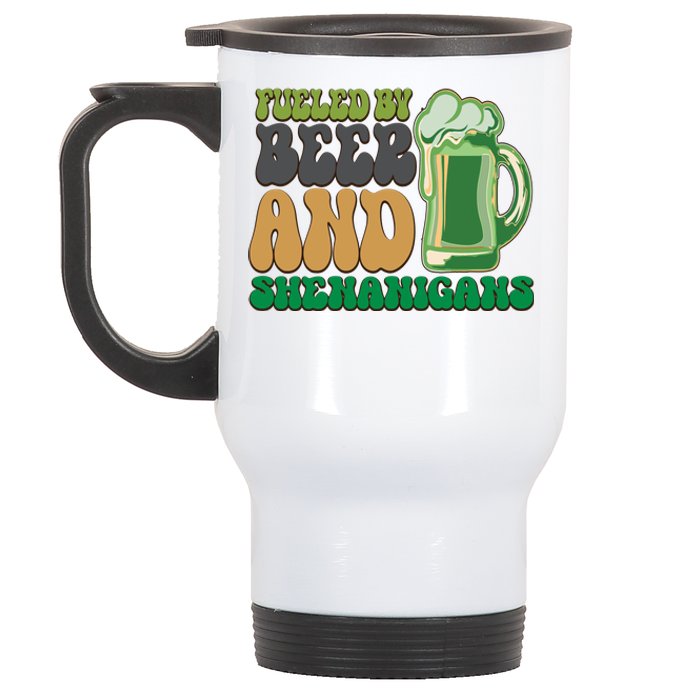 Fueled By Beer And Shenanigans Stainless Steel Travel Mug