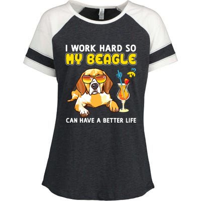 Funny Beagle Beagle Gifts Enza Ladies Jersey Colorblock Tee