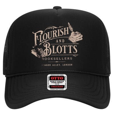 Flourish Blotts Bookish HP Fan Potter High Crown Mesh Back Trucker Hat