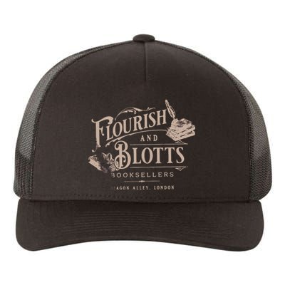 Flourish Blotts Bookish HP Fan Potter Yupoong Adult 5-Panel Trucker Hat