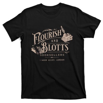 Flourish Blotts Bookish HP Fan Potter T-Shirt