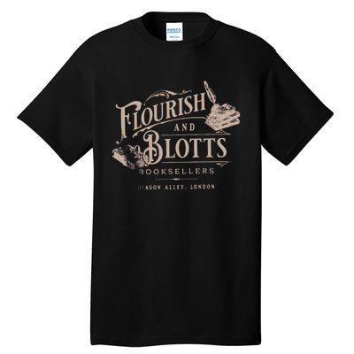 Flourish Blotts Bookish HP Fan Potter Tall T-Shirt