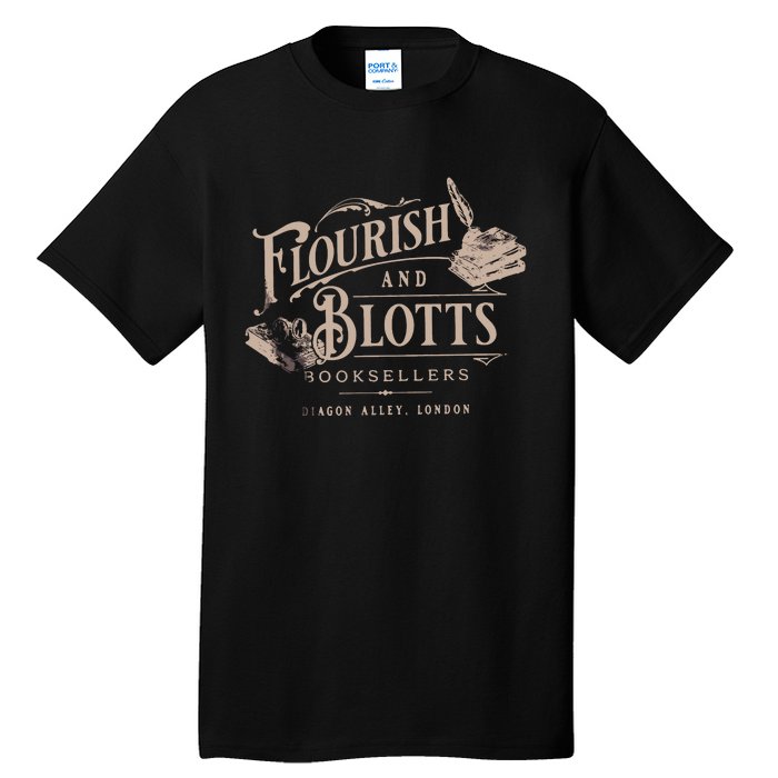 Flourish Blotts Bookish HP Fan Potter Tall T-Shirt