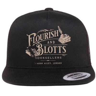 Flourish Blotts Bookish HP Fan Potter Flat Bill Trucker Hat