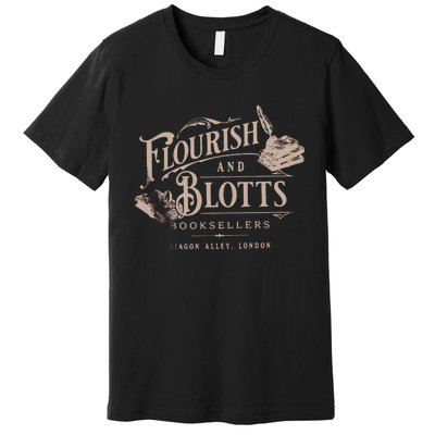 Flourish Blotts Bookish HP Fan Potter Premium T-Shirt