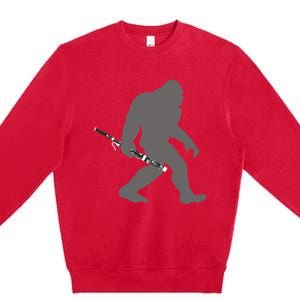 Funny Bassoonist Bigfoot Musician With Bassoon Premium Crewneck Sweatshirt