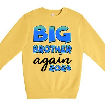 Funny Big Brother Again 2024 New Baby Sibling Premium Crewneck Sweatshirt