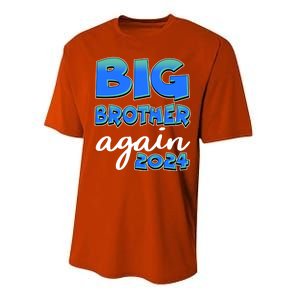 Funny Big Brother Again 2024 New Baby Sibling Performance Sprint T-Shirt