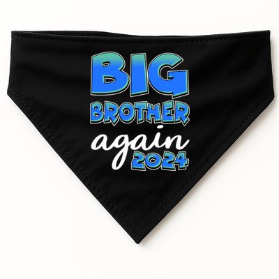 Funny Big Brother Again 2024 New Baby Sibling USA-Made Doggie Bandana