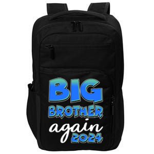 Funny Big Brother Again 2024 New Baby Sibling Impact Tech Backpack