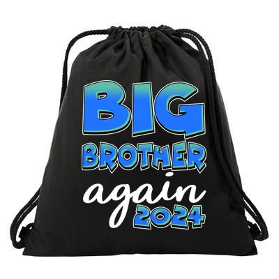 Funny Big Brother Again 2024 New Baby Sibling Drawstring Bag