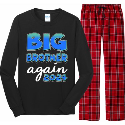 Funny Big Brother Again 2024 New Baby Sibling Long Sleeve Pajama Set