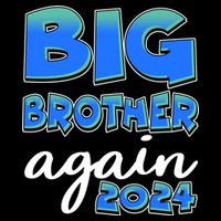 Funny Big Brother Again 2024 New Baby Sibling Flat Bill Trucker Hat