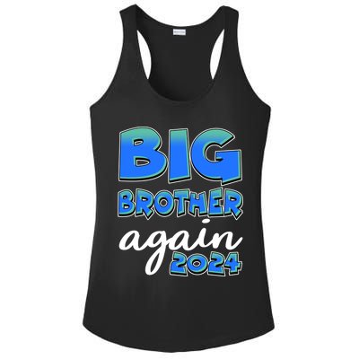 Funny Big Brother Again 2024 New Baby Sibling Ladies PosiCharge Competitor Racerback Tank
