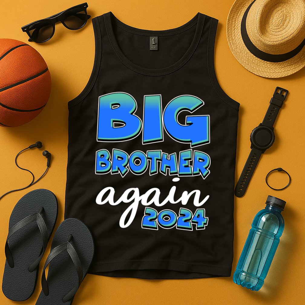 Funny Big Brother Again 2024 New Baby Sibling Tank Top