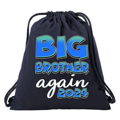 Funny Big Brother Again 2024 New Baby Sibling Drawstring Bag