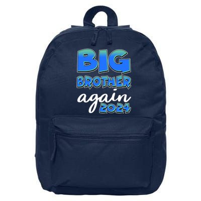 Funny Big Brother Again 2024 New Baby Sibling 16 in Basic Backpack