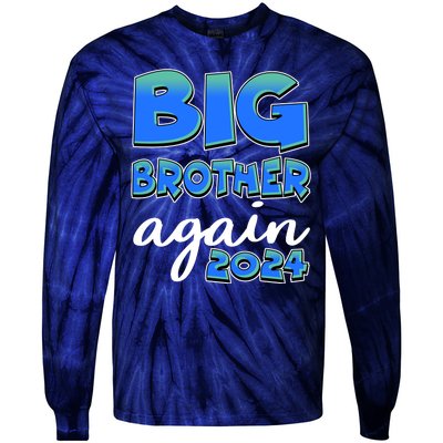 Funny Big Brother Again 2024 New Baby Sibling Tie-Dye Long Sleeve Shirt