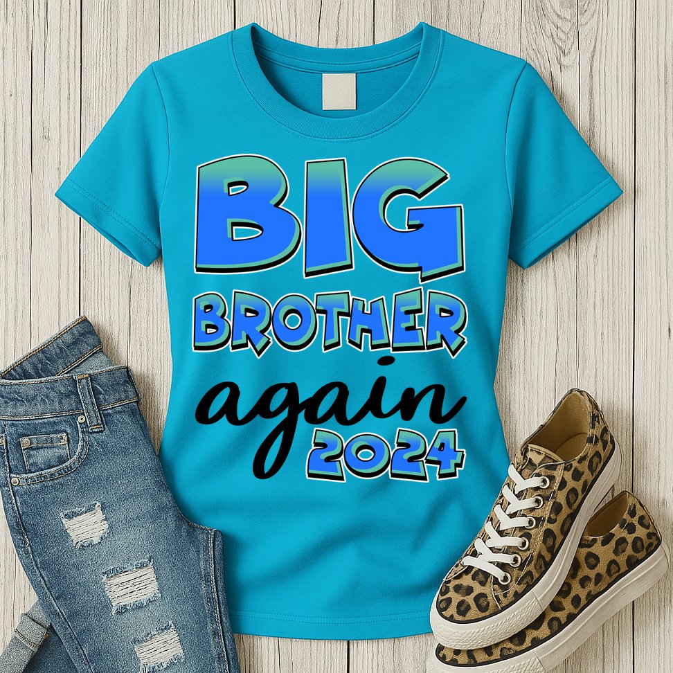 Funny Big Brother Again 2024 New Baby Sibling Womens T-Shirt