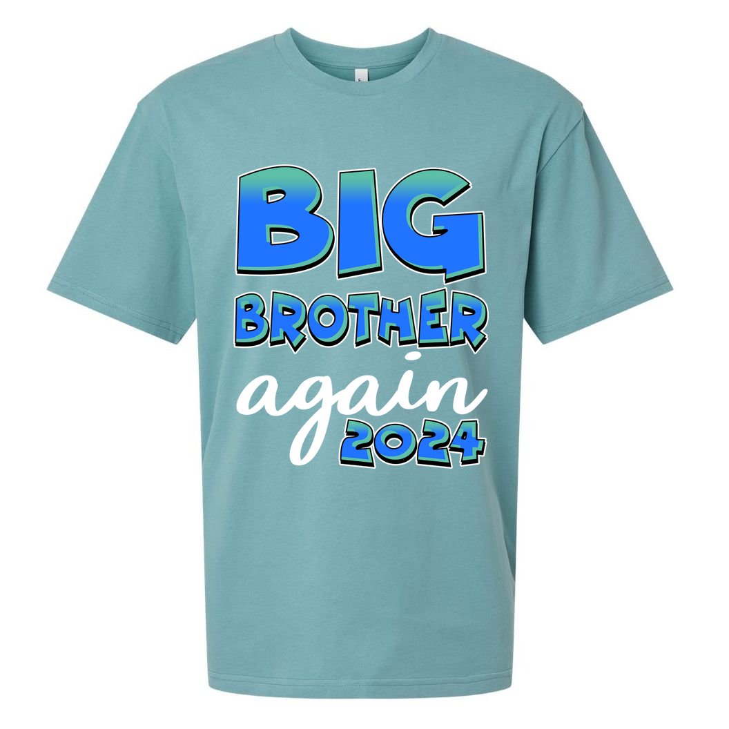 Funny Big Brother Again 2024 New Baby Sibling Sueded Cloud Jersey T-Shirt