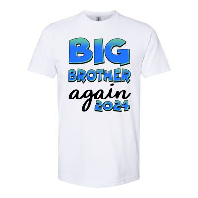 Funny Big Brother Again 2024 New Baby Sibling Softstyle® CVC T-Shirt