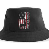 Flag Best Buckin Step Dad Ever Deer Hunting Fathers Day Sustainable Bucket Hat