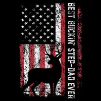 Flag Best Buckin Step Dad Ever Deer Hunting Fathers Day Drawstring Bag