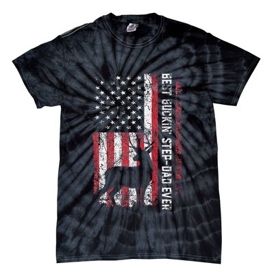 Flag Best Buckin Step Dad Ever Deer Hunting Fathers Day Tie-Dye T-Shirt