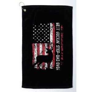 Flag Best Buckin Step Dad Ever Deer Hunting Fathers Day Platinum Collection Golf Towel