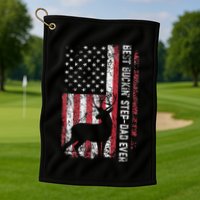Flag Best Buckin Step Dad Ever Deer Hunting Fathers Day Golf Towel