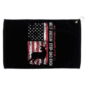 Flag Best Buckin Step Dad Ever Deer Hunting Fathers Day Grommeted Golf Towel